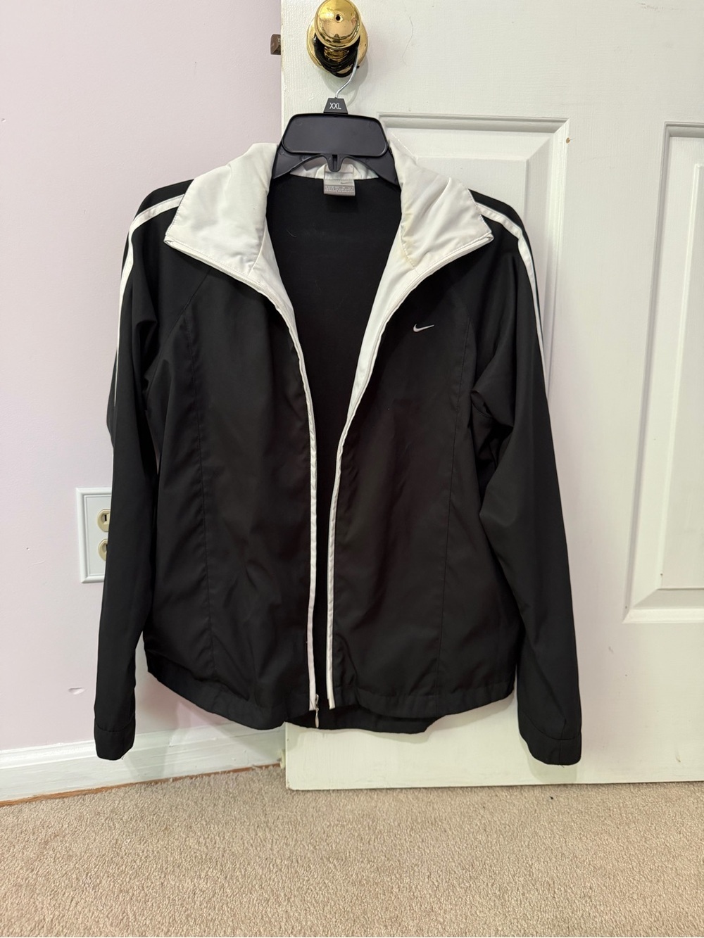 Nike Women's Black and White Lightweight Track Jacket